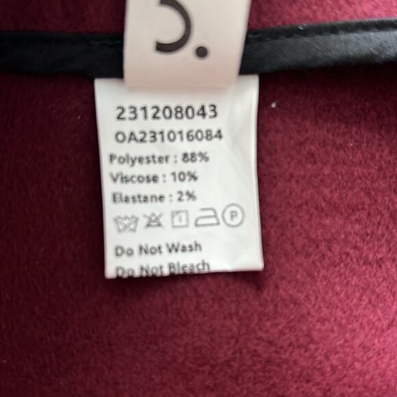 NWOT REVOLVE & MINIMALIST lovers COMMENSE Burgundy felt mini skirt M - Picture 5 of 6